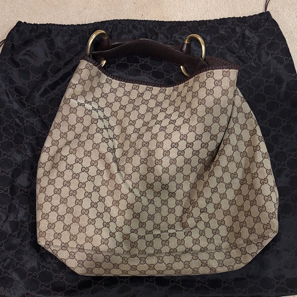 Vintage Gucci Monogram Shoulder Bag
